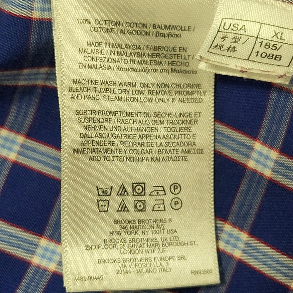 Men's Brooks Brothers Regent Shirt XL Blue Button Down Puckerware Plaid Checker - Picture 7 of 16